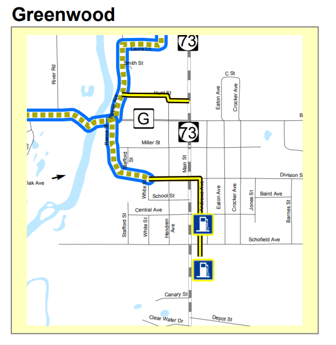 Greenwood City Snowmobile Trail Map